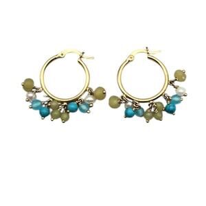 Cha Cha Hoop Earrings with Colorful Beads